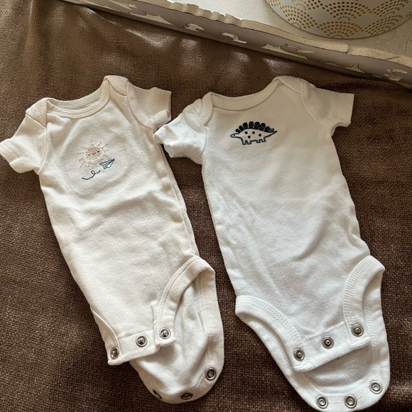 Carter's Other - 2 Carter’s Preemie Bodysuit Onesies - Dinosaur & Sun
